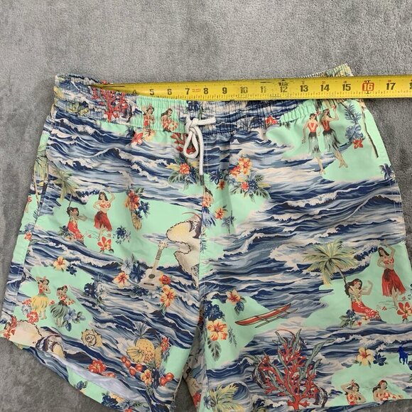 Polo Ralph Lauren Shorts Mens Large Swim Trunks Lined Hawaiian Floral Hula Girls - Picture 4 of 10